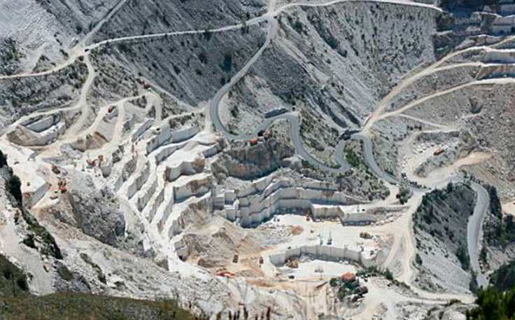 Cave di Marmo a Carrara, Ricerca dei Materiali